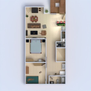 floorplans apartamento mobílias decoração banheiro quarto cozinha utensílios domésticos sala de jantar 3d