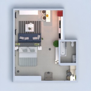 planos apartamento muebles decoración habitación infantil despacho 3d