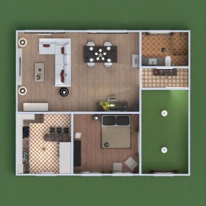 floorplans vonia miegamasis svetainė virtuvė prieškambaris 3d