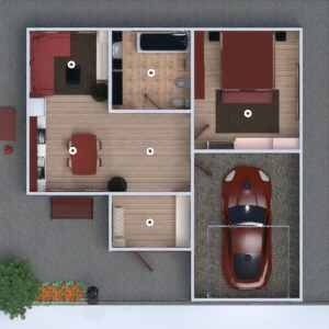 planos casa decoración dormitorio salón 3d