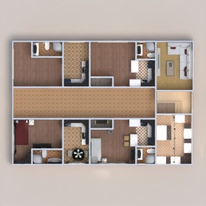 floorplans butas dekoras vonia miegamasis virtuvė studija 3d