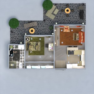 progetti appartamento decorazioni monolocale 3d