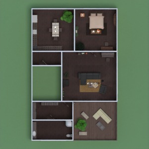floorplans dom taras sypialnia pokój dzienny na zewnątrz krajobraz 3d