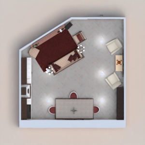 floorplans baldai dekoras svetainė virtuvė valgomasis 3d
