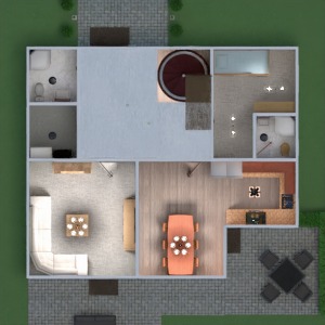 floorplans 独栋别墅 客厅 结构 3d