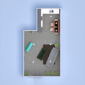 floorplans 公寓 露台 装饰 厨房 3d