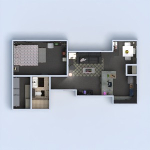 floorplans apartamento casa mobílias decoração banheiro quarto quarto cozinha sala de jantar 3d