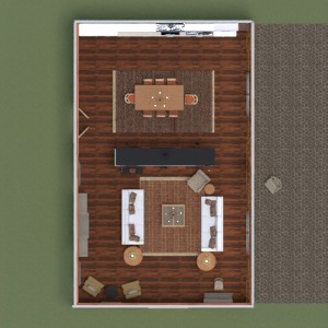 floorplans namas svetainė virtuvė valgomasis 3d