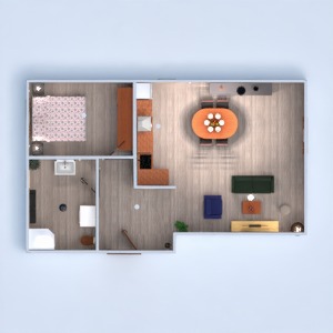 planos apartamento cuarto de baño dormitorio salón iluminación 3d