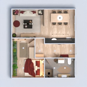 floorplans 公寓 家具 装饰 浴室 卧室 3d