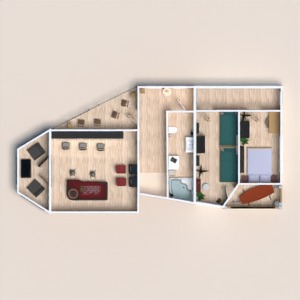 floorplans namas miegamasis svetainė eksterjeras sandėliukas 3d