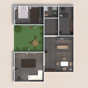 planos casa dormitorio cocina comedor arquitectura 3d