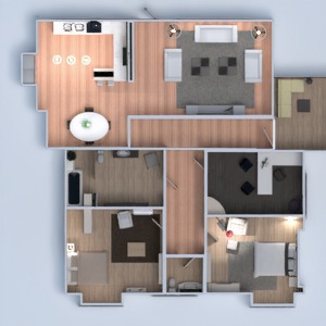 floorplans namas pasidaryk pats vonia miegamasis svetainė virtuvė valgomasis 3d
