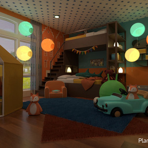 planos casa decoración dormitorio habitación infantil iluminación 3d