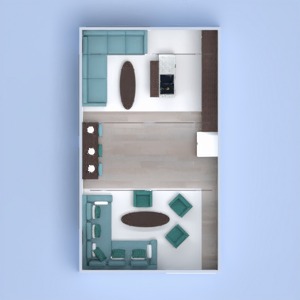 planos apartamento muebles decoración salón 3d