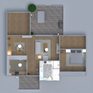 floorplans 独栋别墅 露台 浴室 卧室 餐厅 3d