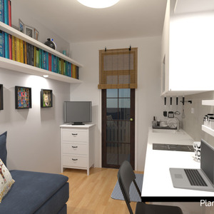 planos apartamento muebles decoración trastero 3d