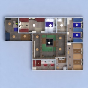 floorplans butas baldai dekoras miegamasis svetainė apšvietimas namų apyvoka studija prieškambaris 3d
