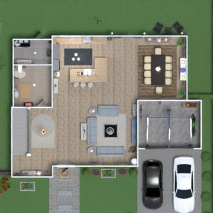 floorplans garage house terrace storage 3d