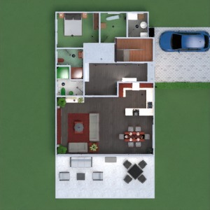 floorplans butas namas terasa baldai dekoras vonia miegamasis svetainė virtuvė eksterjeras vaikų kambarys valgomasis аrchitektūra prieškambaris 3d