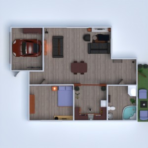 floorplans 独栋别墅 家具 浴室 卧室 客厅 车库 厨房 儿童房 办公室 3d