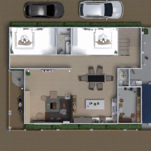 floorplans prieškambaris sandėliukas baldai terasa virtuvė 3d