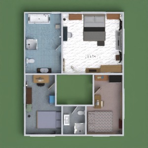 floorplans espace de rangement terrasse salle à manger garage chambre d'enfant 3d