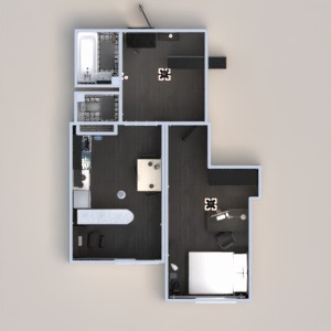 floorplans appartement salle de bains chambre à coucher cuisine eclairage rénovation entrée 3d
