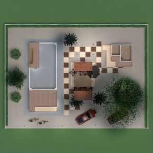 floorplans 独栋别墅 露台 家具 景观 结构 3d