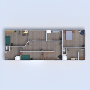 floorplans namas baldai garažas kraštovaizdis sandėliukas 3d