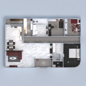 floorplans appartement maison salle de bains chambre à coucher salon 3d