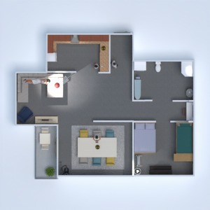floorplans salle de bains chambre à coucher salon cuisine maison 3d