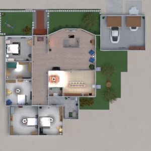 floorplans maison salle de bains chambre à coucher garage cuisine 3d