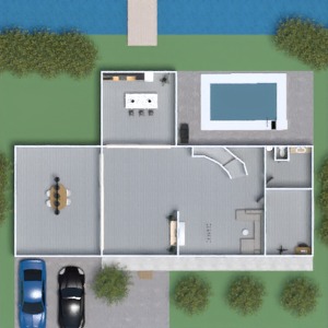 floorplans casa área externa paisagismo utensílios domésticos arquitetura 3d