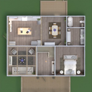 floorplans 独栋别墅 浴室 卧室 客厅 结构 3d