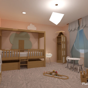 planos muebles decoración habitación infantil iluminación 3d