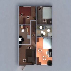 floorplans appartement meubles salle de bains chambre à coucher salon cuisine eclairage rénovation maison espace de rangement entrée 3d