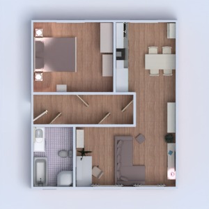planos apartamento muebles cuarto de baño dormitorio salón cocina 3d