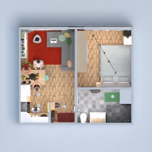 floorplans butas vonia miegamasis svetainė virtuvė kraštovaizdis valgomasis prieškambaris 3d