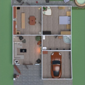 floorplans 独栋别墅 浴室 卧室 车库 户外 3d