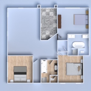 planos dormitorio comedor 3d