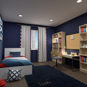 floorplans meubles décoration chambre à coucher eclairage espace de rangement 3d