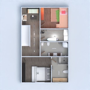 floorplans maison entrée cuisine terrasse salle de bains 3d