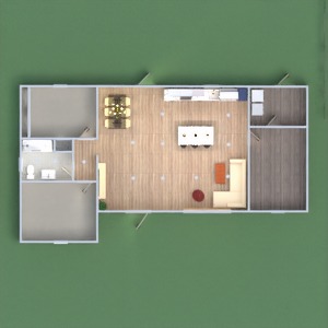 floorplans 独栋别墅 客厅 厨房 3d