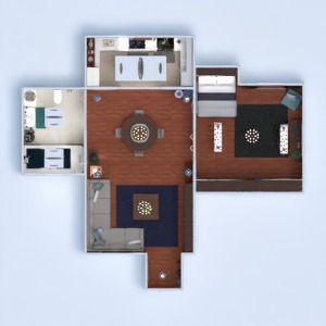 floorplans butas baldai vonia miegamasis svetainė 3d