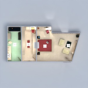 floorplans 卧室 客厅 单间公寓 3d