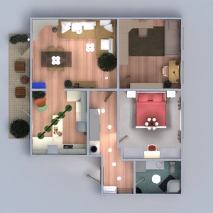floorplans butas terasa baldai dekoras pasidaryk pats vonia miegamasis svetainė virtuvė vaikų kambarys apšvietimas renovacija 3d