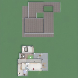 floorplans salle de bains chambre à coucher salon cuisine paysage 3d