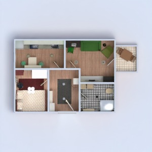 floorplans appartement meubles salle de bains chambre à coucher salon cuisine eclairage salle à manger 3d