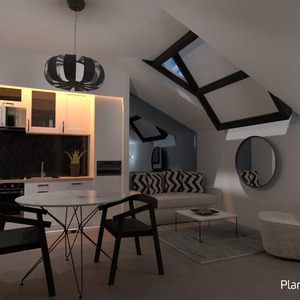 floorplans butas namas baldai miegamasis svetainė 3d